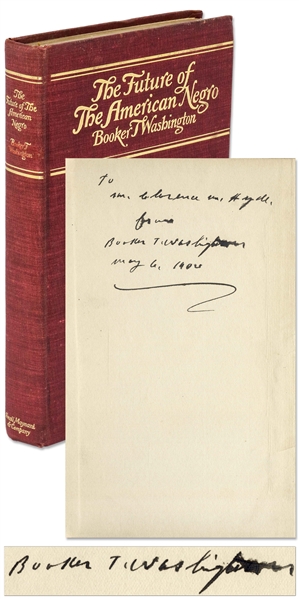 Booker T. Washington Signed First Printing of His First Major Publication, ''The Future of the American Negro''